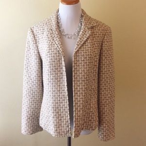 Talbots Petites Gold Tweed Jacket, Size 6 Petite